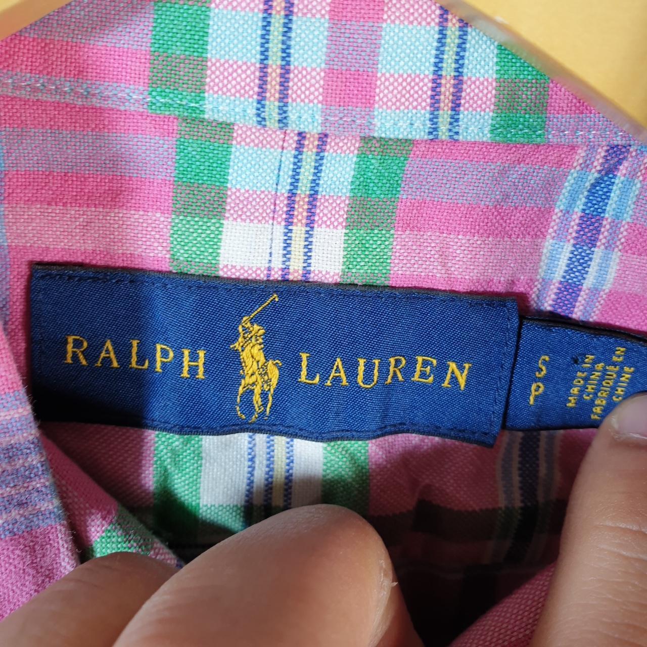 Vintage Ralph Lauren Button Down Shirt Men’s Small Pink Classic Fit Checkered Pony