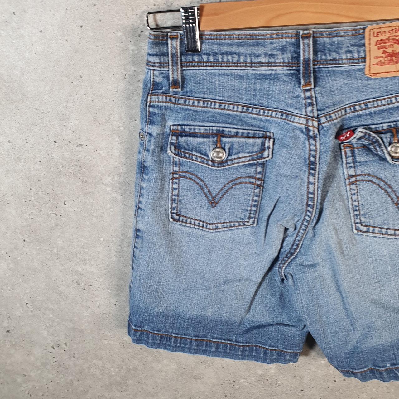 Vintage Levi’s Cut Off Baggy Shorts Jorts Cargo Womens W28 Blue Relaxed Denim