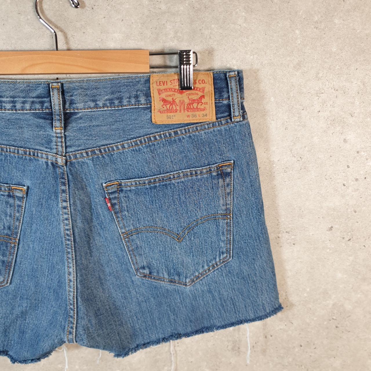 Vintage Levi’s 501 Cut Off Baggy Shorts Jorts Cargo Womens W36 Blue Relaxed Denim