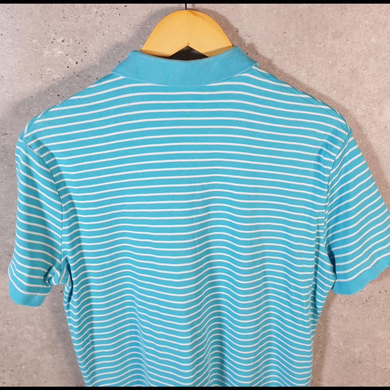 Vintage Ralph Lauren Polo Shirt Men’s Medium Blue Striped Cotton Pony C9688