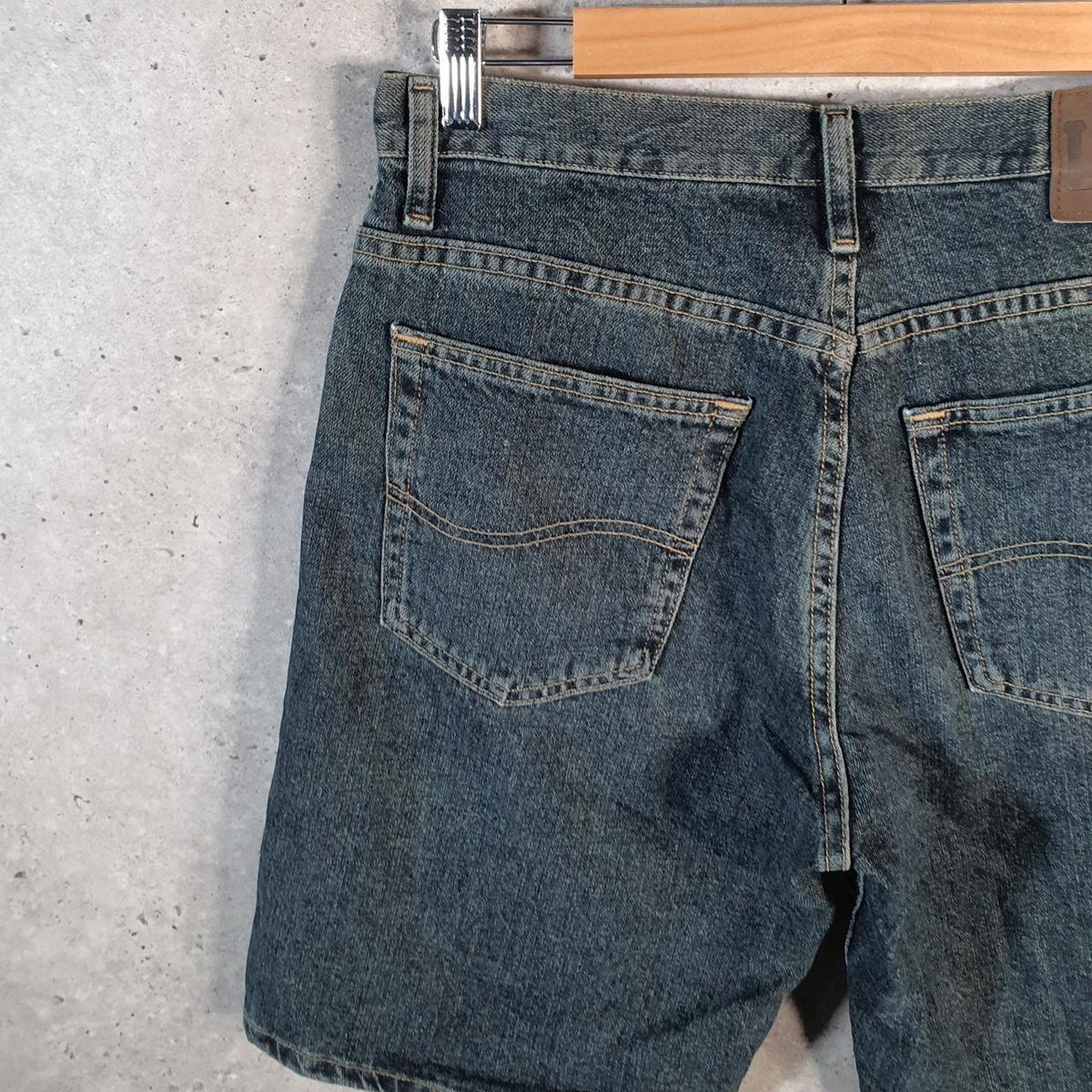 Vintage Lee Denim Shorts Jorts Cargo Men’s W33 Blue Baggy Cotton