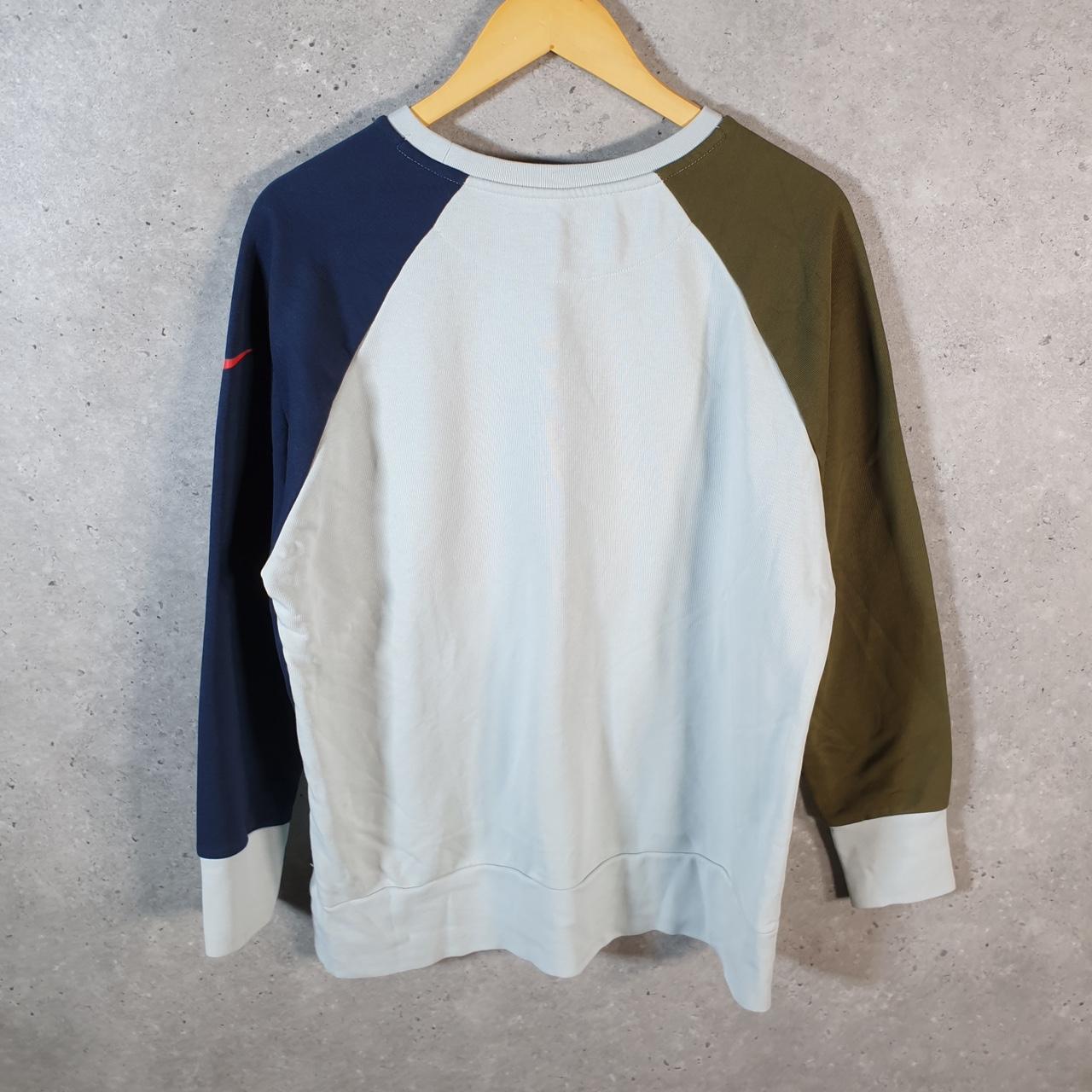 Vintage Nike Dri Fit Spellout Hoodie Womens Medium Blue Swoosh Y2K Pullover Logo