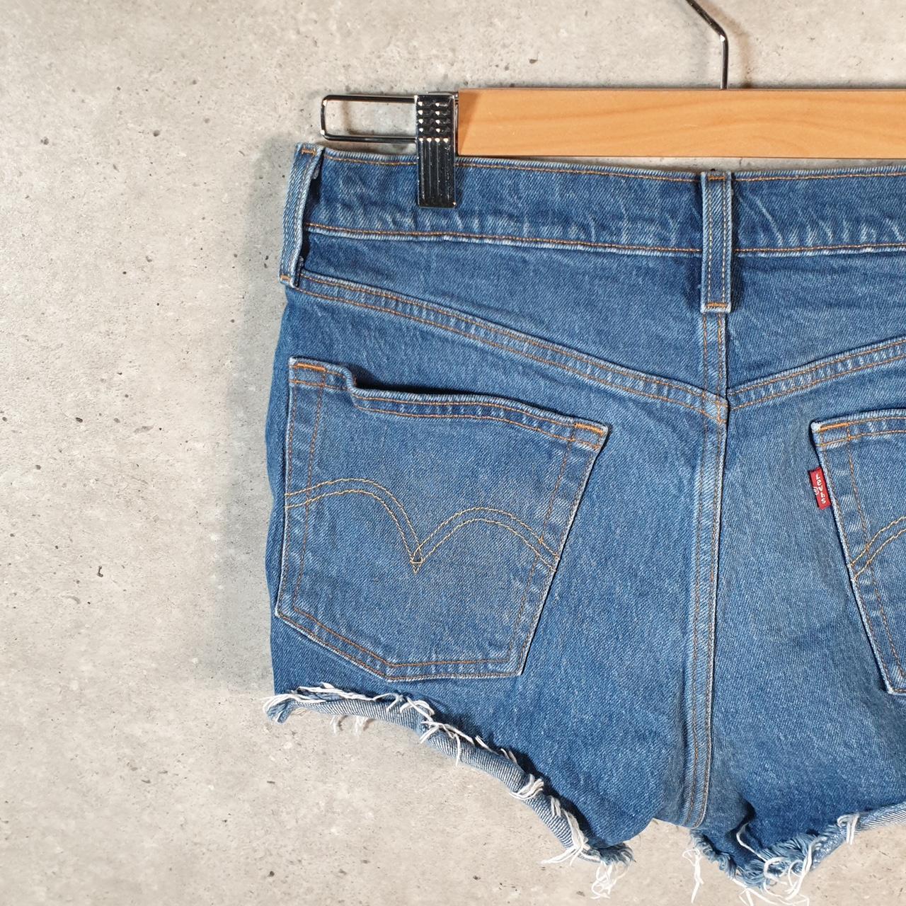 Vintage Levi’s 501 Cut Off Baggy Shorts Jorts Cargo Womens W29 Blue Relaxed Denim