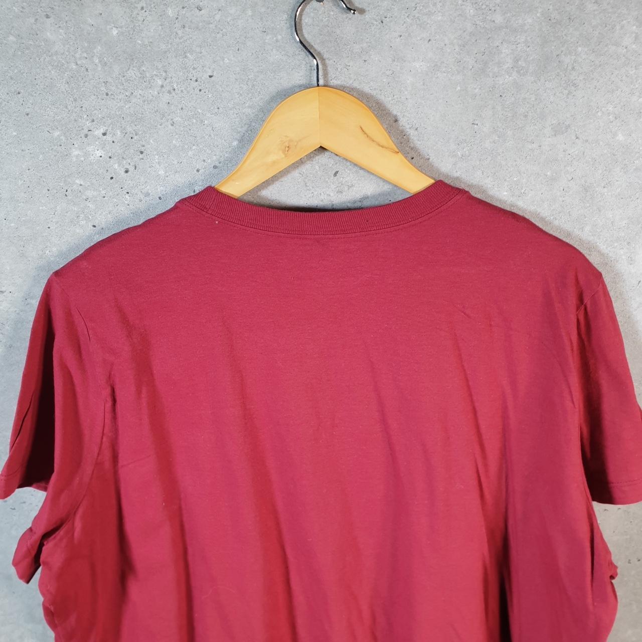 Vintage Nike T Shirt Men’s 2XL Burgundy Red Printed Single Swoosh Logo Athletic C8256