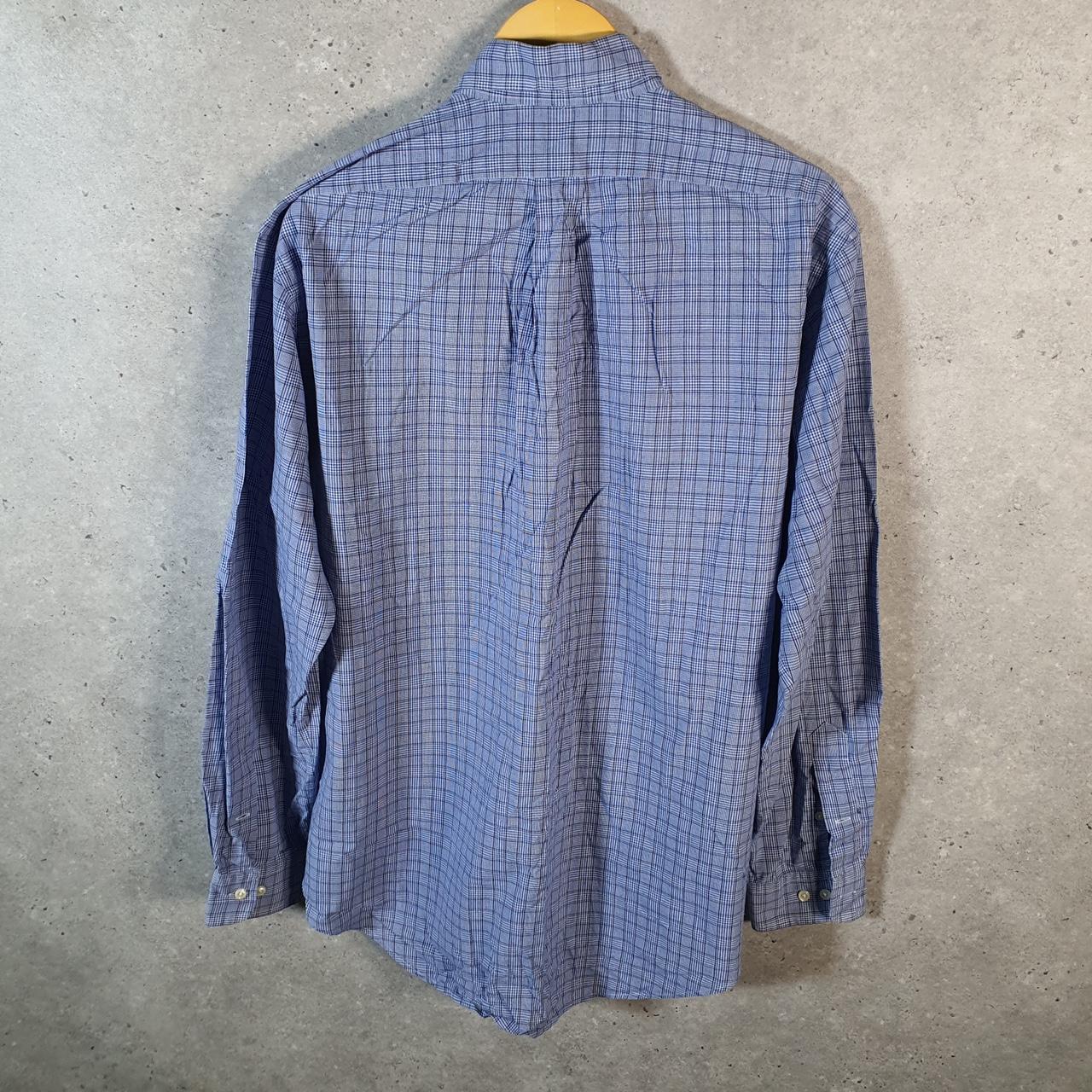 Vintage Ralph Lauren Button Down Shirt Men’s Large Blue Checkered Yarmouth Pony