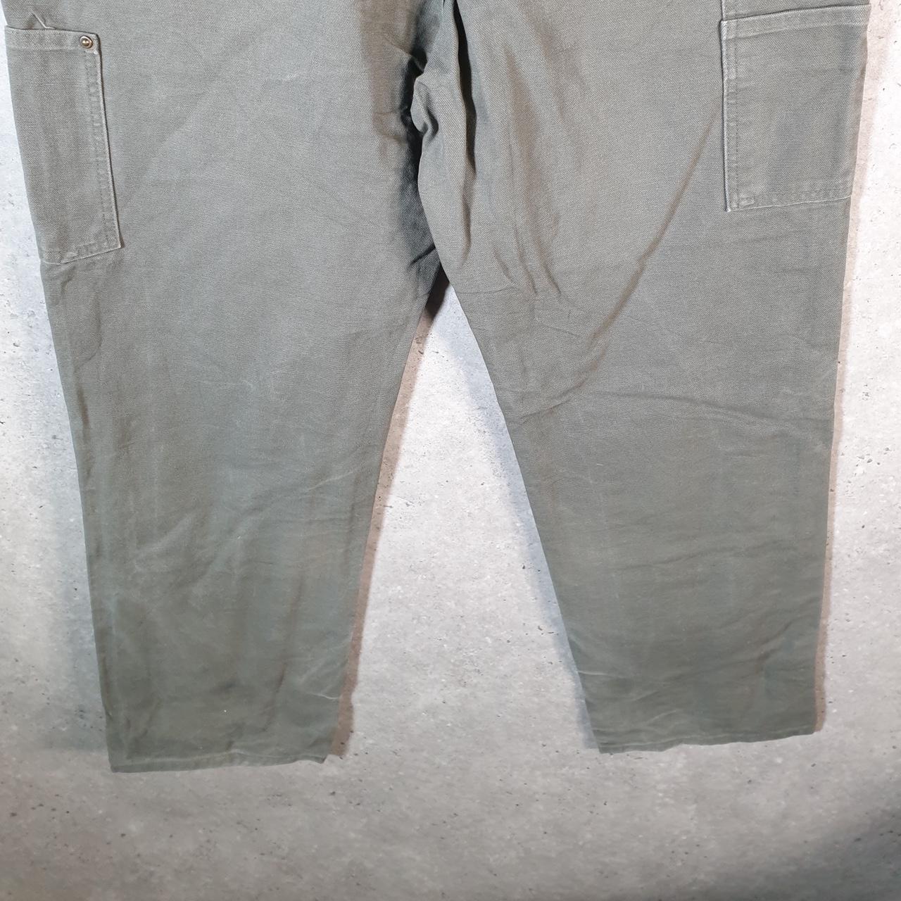Vintage Carhartt Double Knee Carpenter Trousers Mens W34 L31 Khaki Green Dungaree Fit