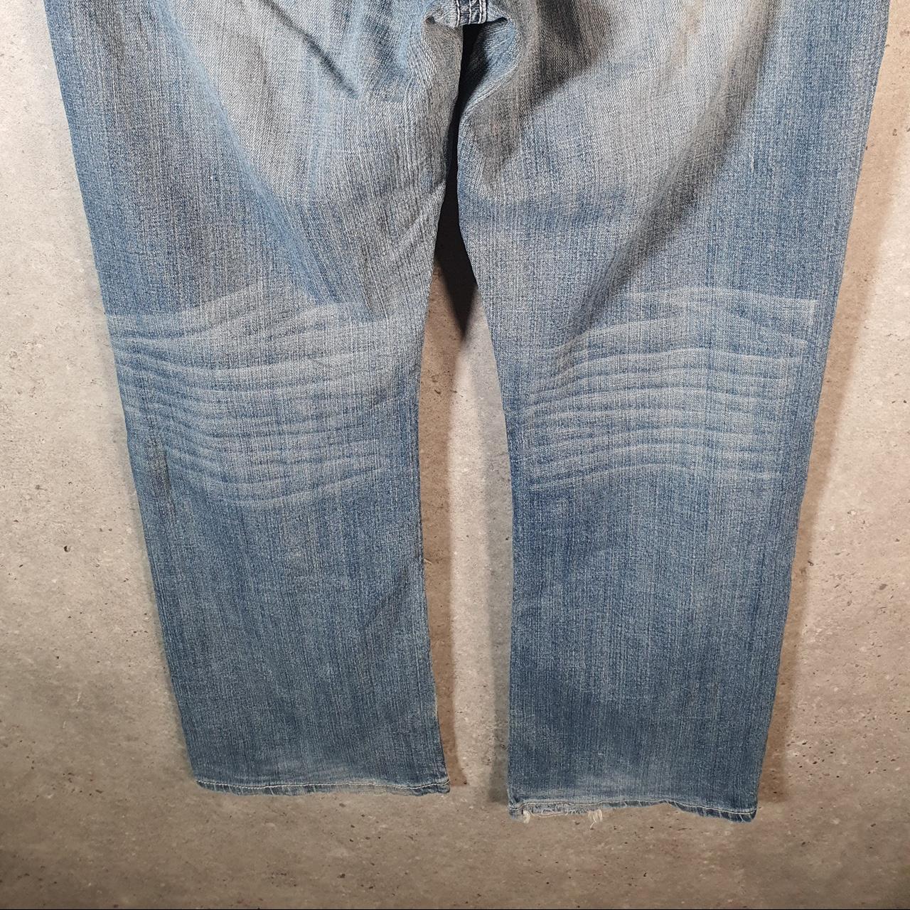 Vintage Axel Baggy Y2K Hip Hop Jeans Mens W33 L32 Blue Embroidered Denim Big Fish Vintage