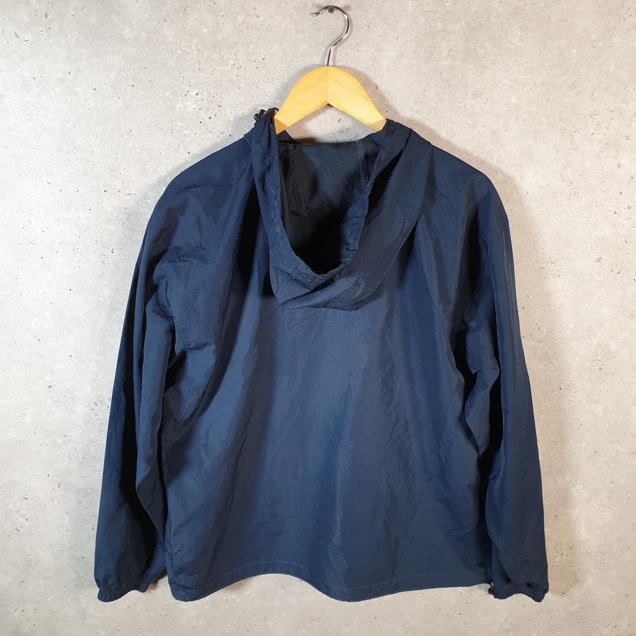 Vintage Champion Windbreaker Mens Medium Navy Blue 1/4 Zip