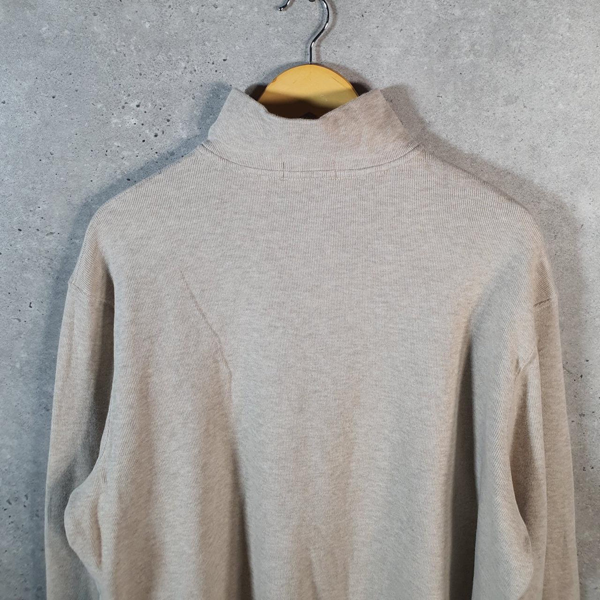 Vintage Ralph Lauren Polo 1/4 Zip Sweatshirt Men’s XL Beige Pullover Pony C8834