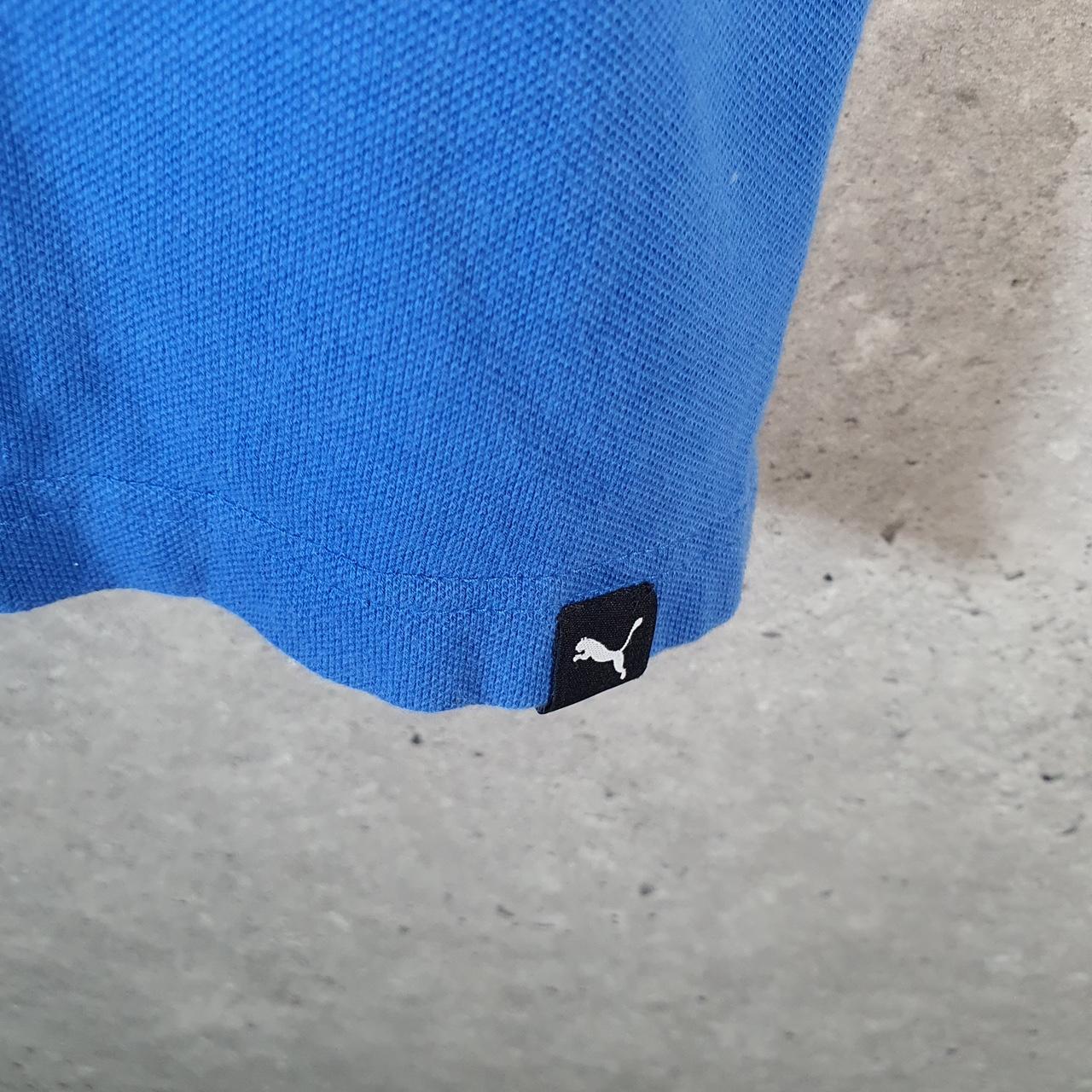 Vintage Puma Polo Shirt Men’s Medium Blue Regular Fit Casual Embroidered Logo