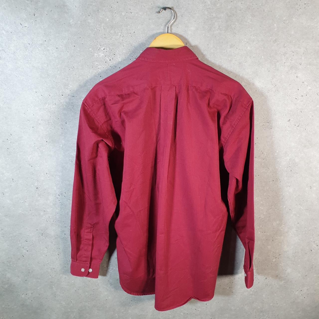 Vintage Ralph Lauren Button Down Shirt Men’s Medium Burgundy Classic Fit Pony Cotton