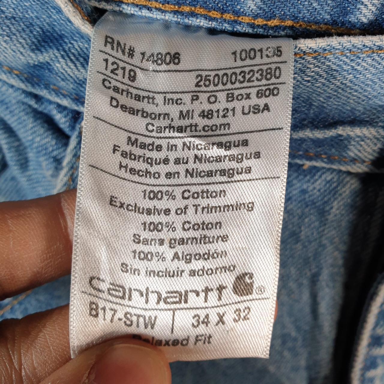 Vintage Carhartt Workwear Carpenter Jeans Mens W34 L32 Blue Denim Relaxed Fit USA