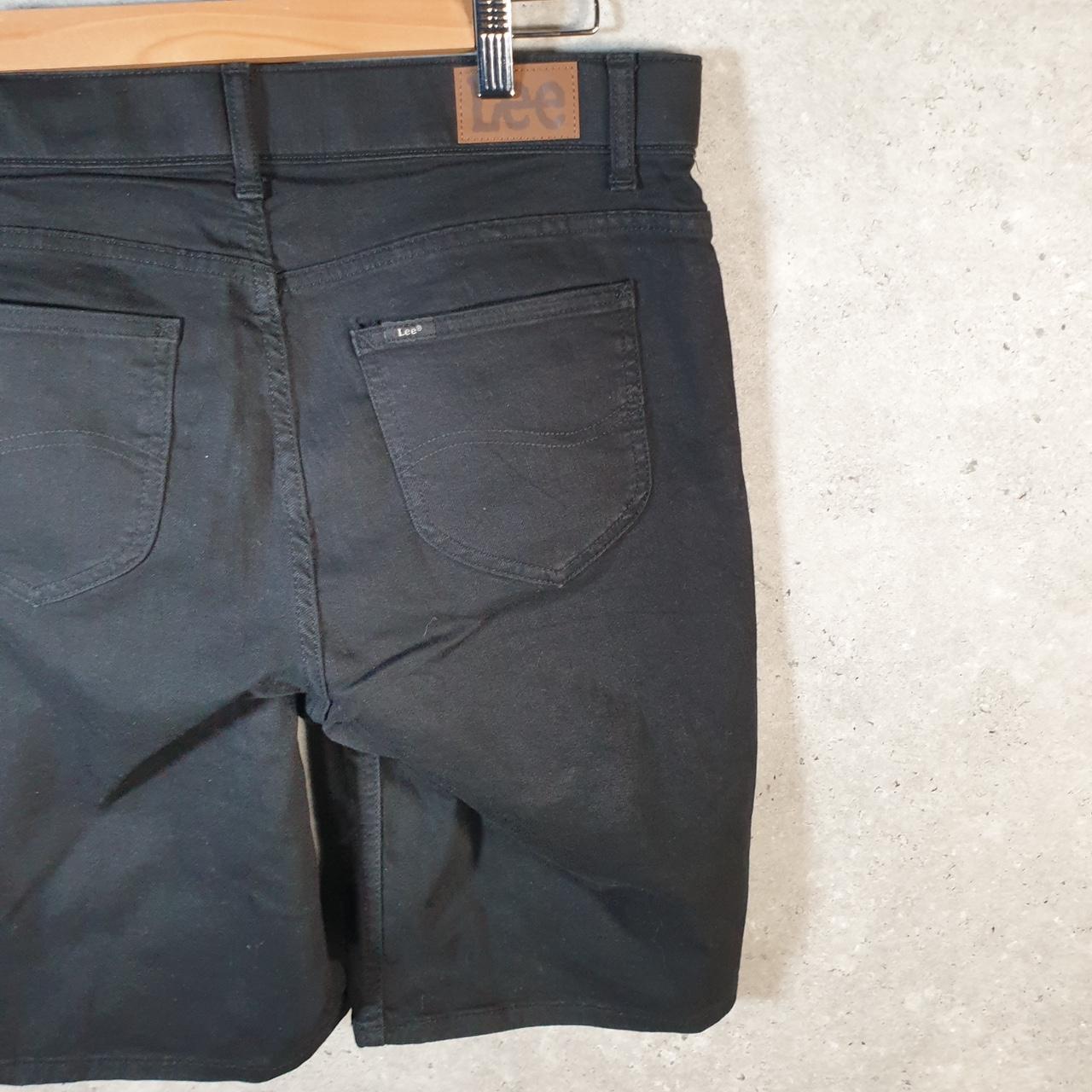 Vintage Lee Slim Shorts Jorts Cargo Womens W34 Black Relaxed Denim