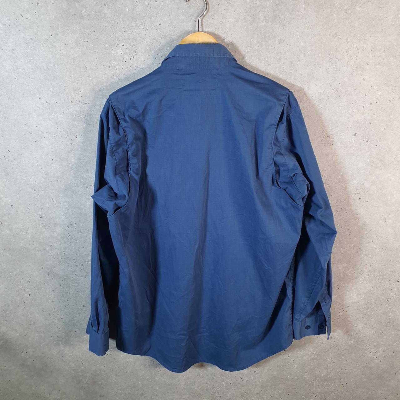 Vintage Carhartt Shirt Button Down Mens Large Blue Long Sleeve Chore Utility Relaxed Big Fish Vintage