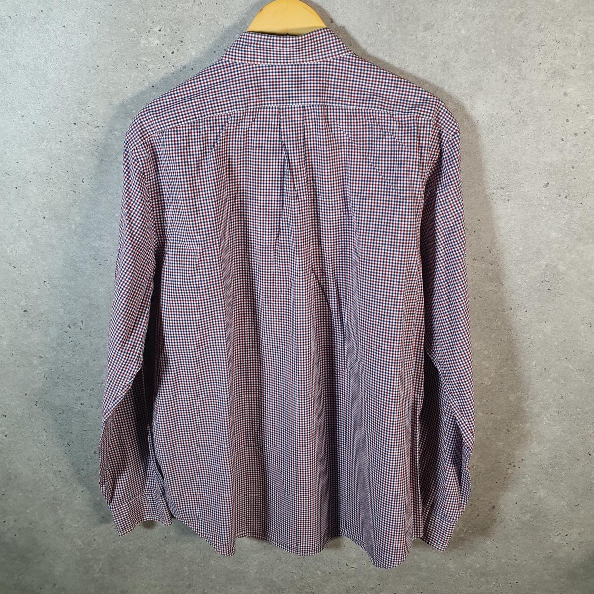 Vintage Ralph Lauren Button Down Shirt Men’s XL Red Checkered Classic Fit Cotton Pony