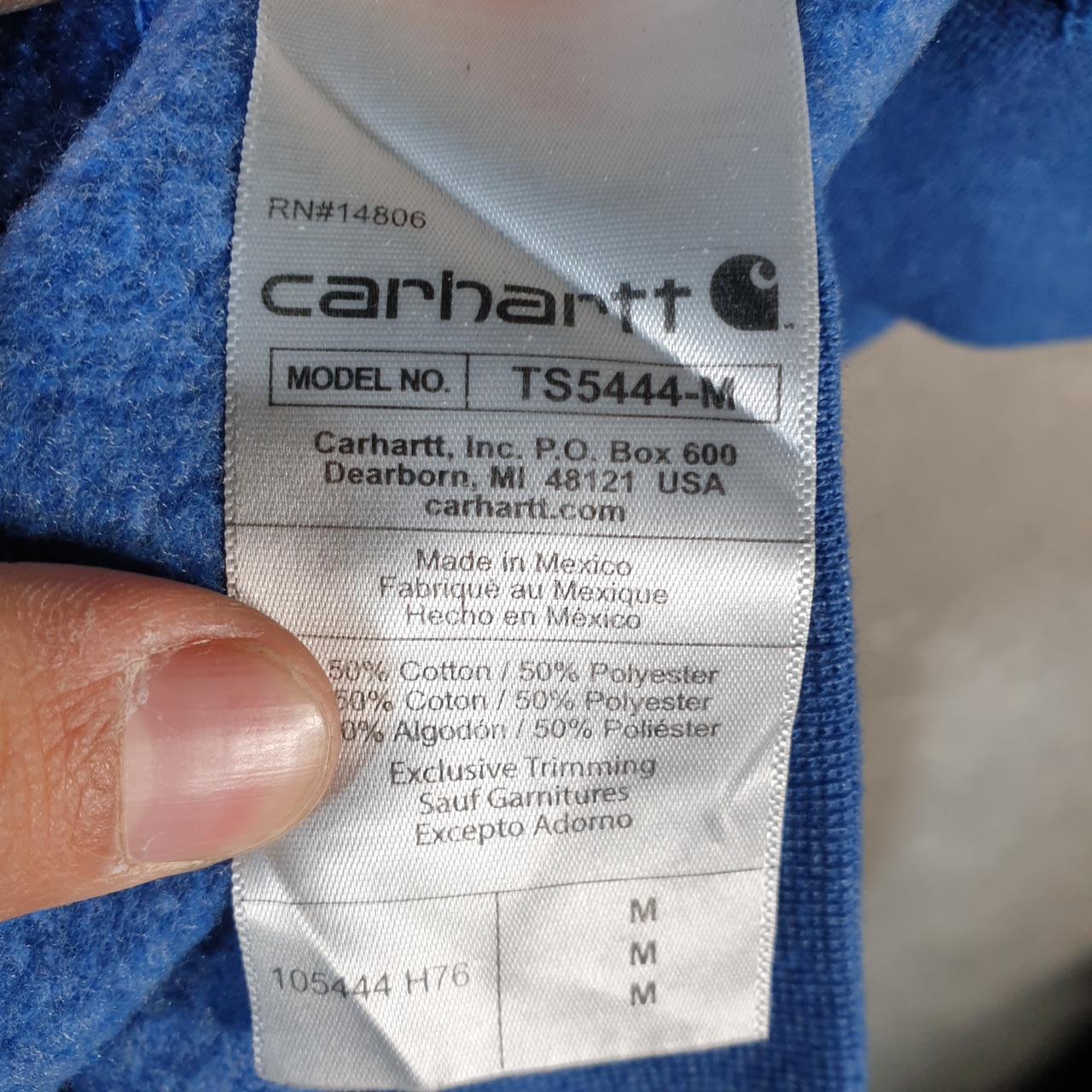 Vintage Carhartt Sweatshirt Mens Medium Blue Pullover Blank USA Loose Fit