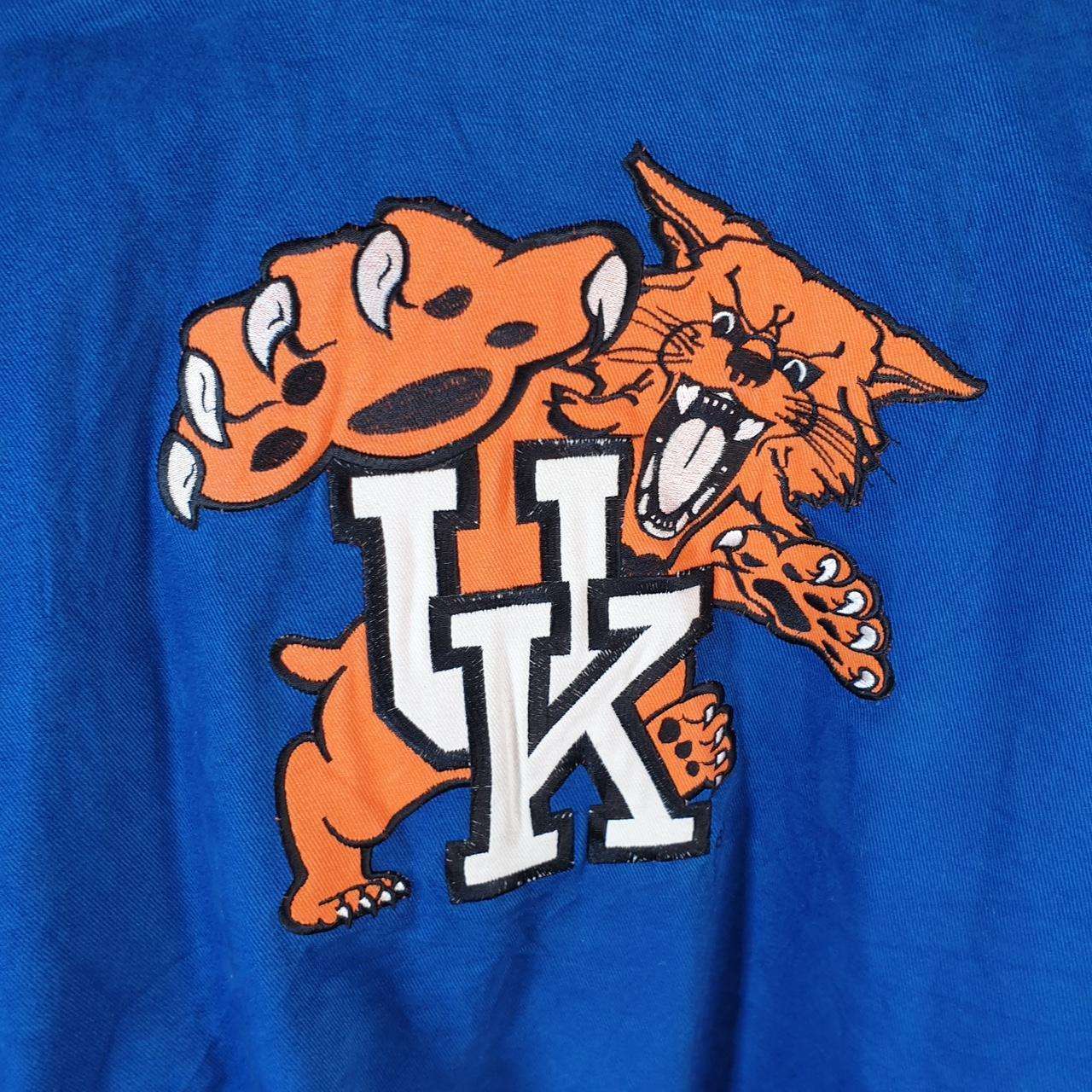Vintage Leather Gallery Kentucky Wildcats 90s Bomber Jacket Men’s XL Blue Pro Sport Biker USA Big Fish Vintage