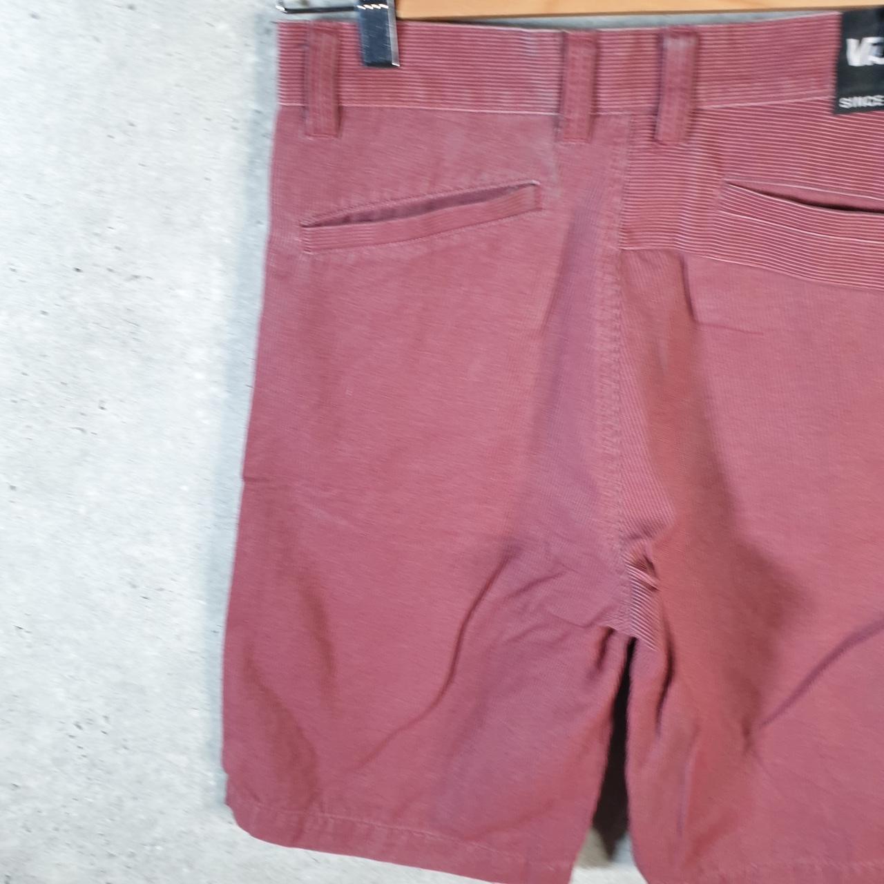 Vintage Vans Chino Shorts Jorts Cargo Womens W28 Red Striped Baggy Cotton