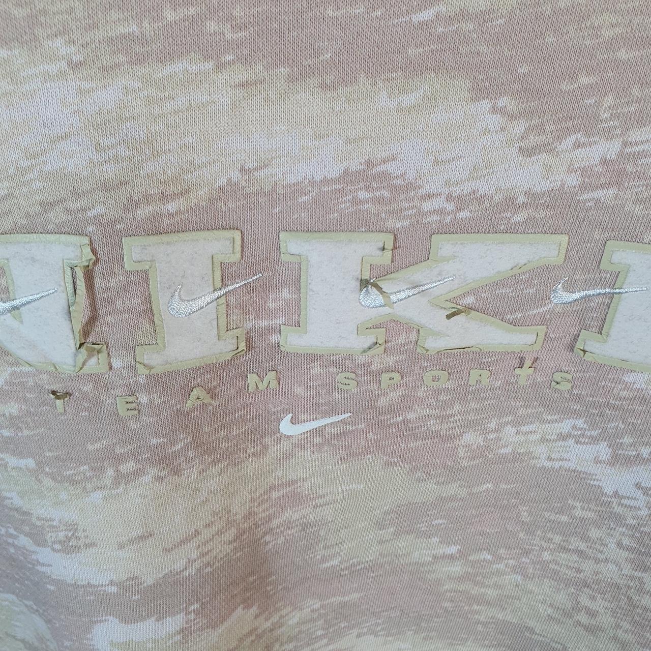 Vintage Nike Spellout Sweatshirt Womens Large Brown Swoosh Y2K Pullover