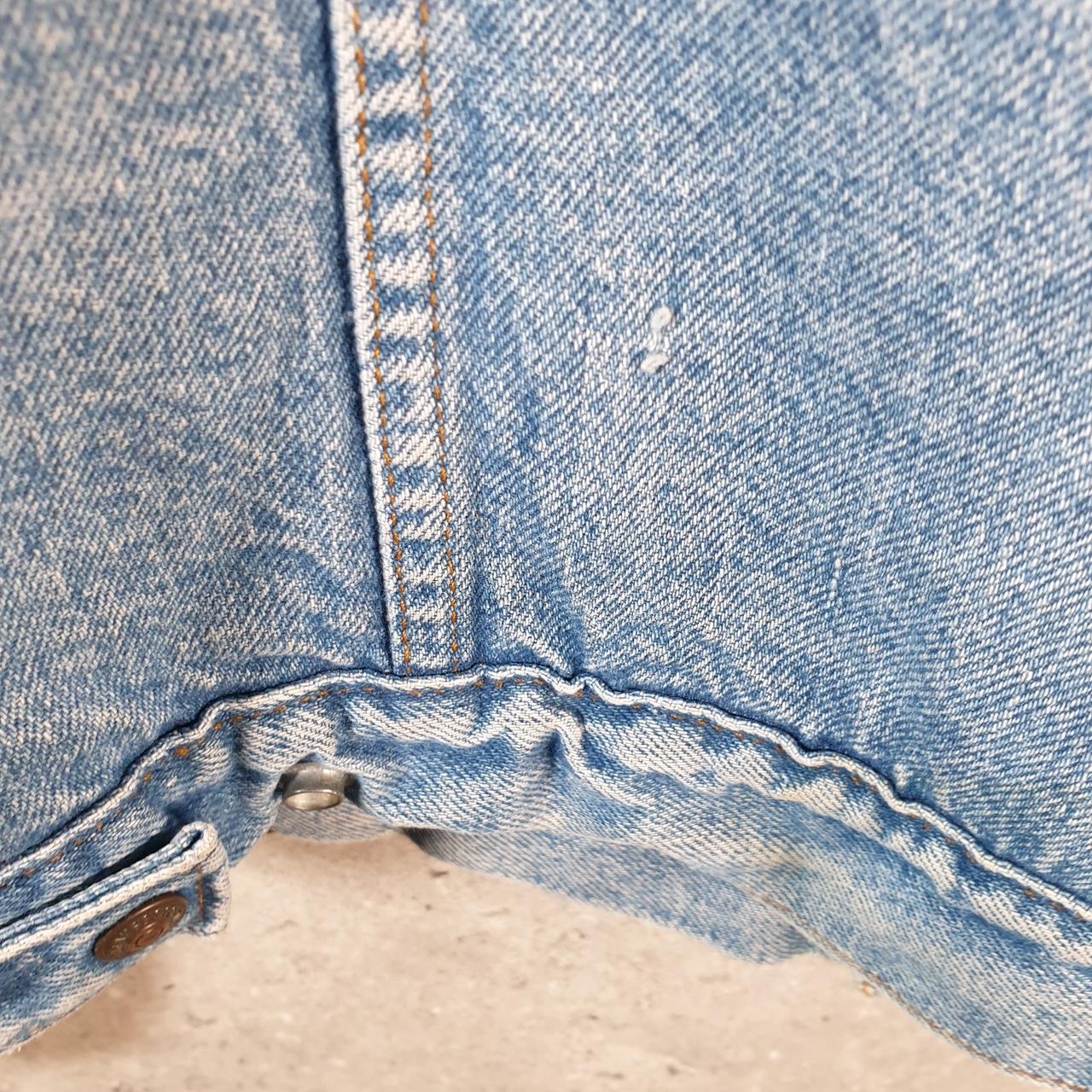 Vintage Levis Denim Jean Trucker Sherpa Jacket Mens Small Blue Sherling USA