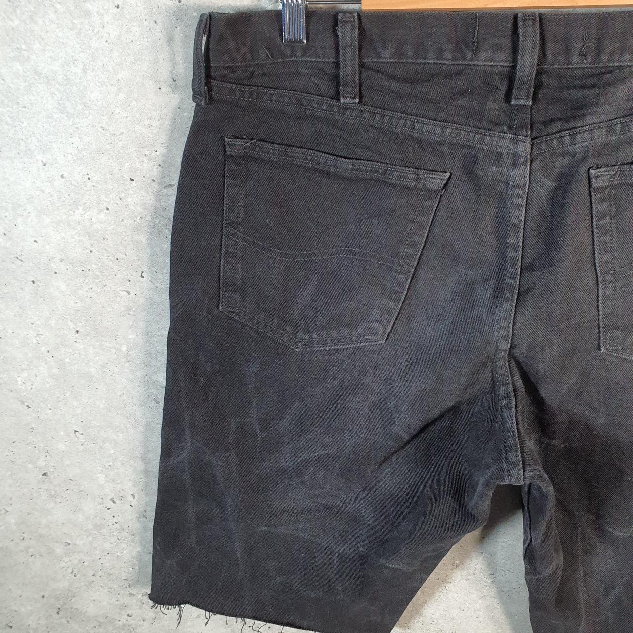 Vintage Lee Denim Shorts Jorts Cargo Men’s W38 Black Baggy Cotton