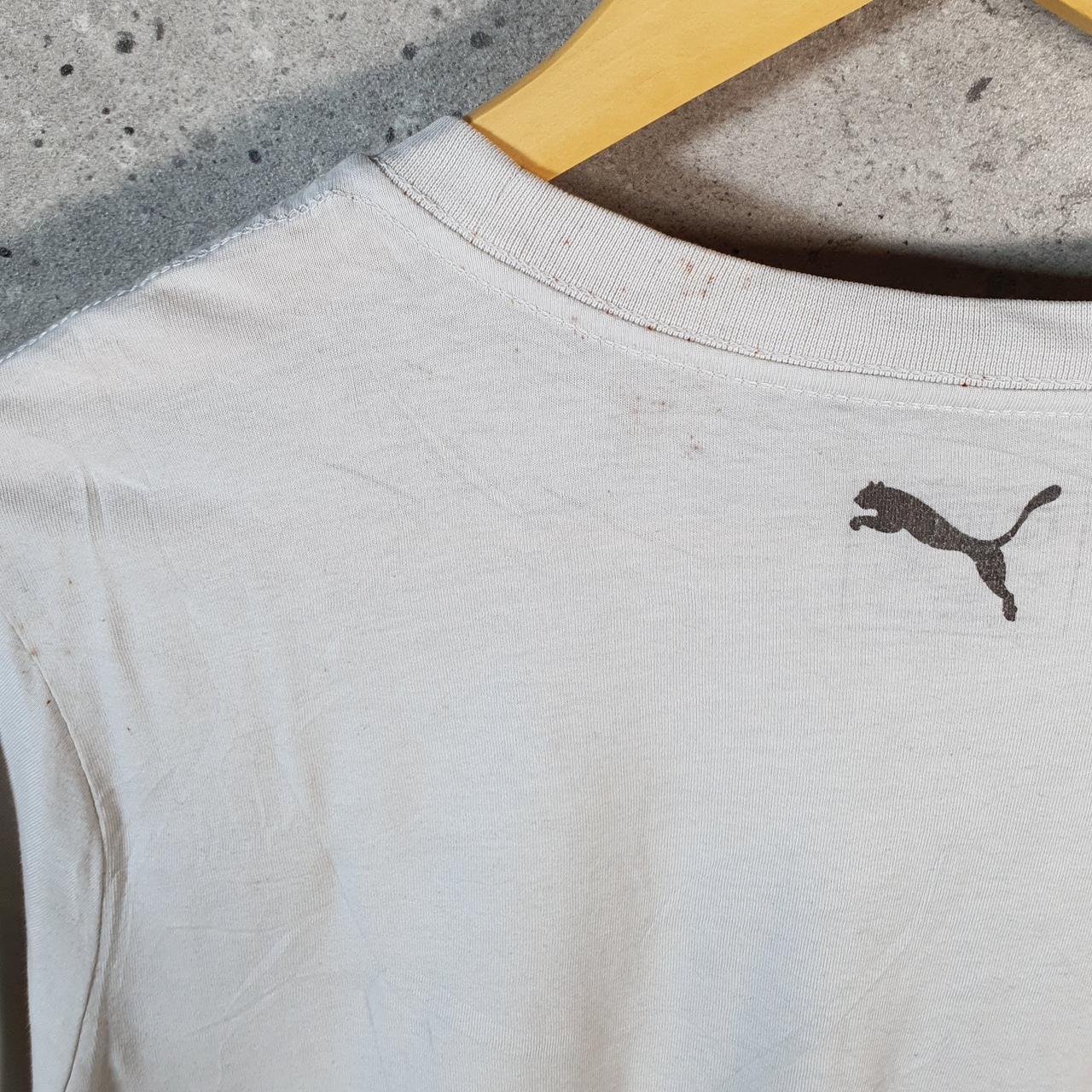 Vintage Puma Spellout T Shirt Womens XL White sports Logo Athletic