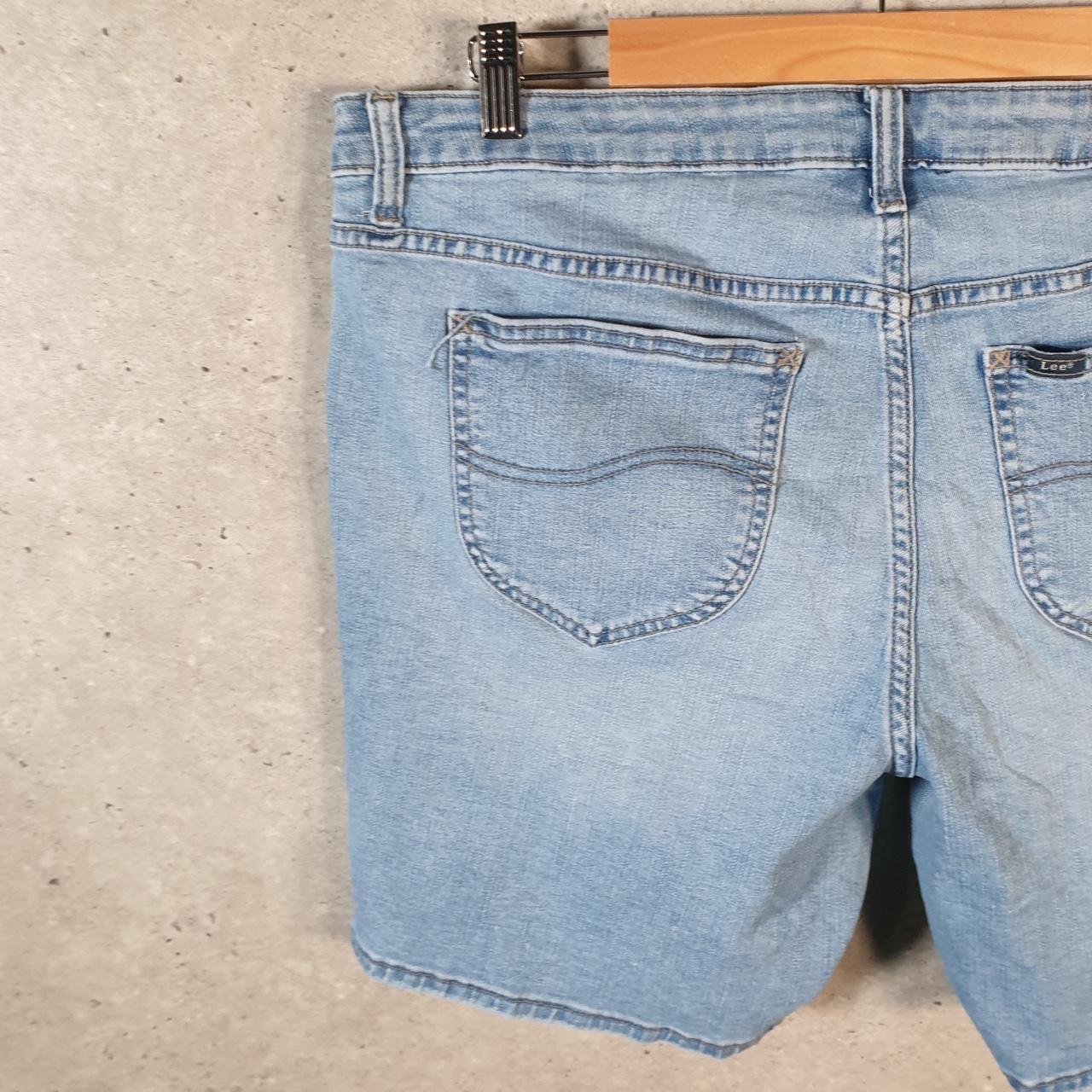 Vintage Lee Baggy Shorts Jorts Cargo Womens W36 Blue Relaxed Denim