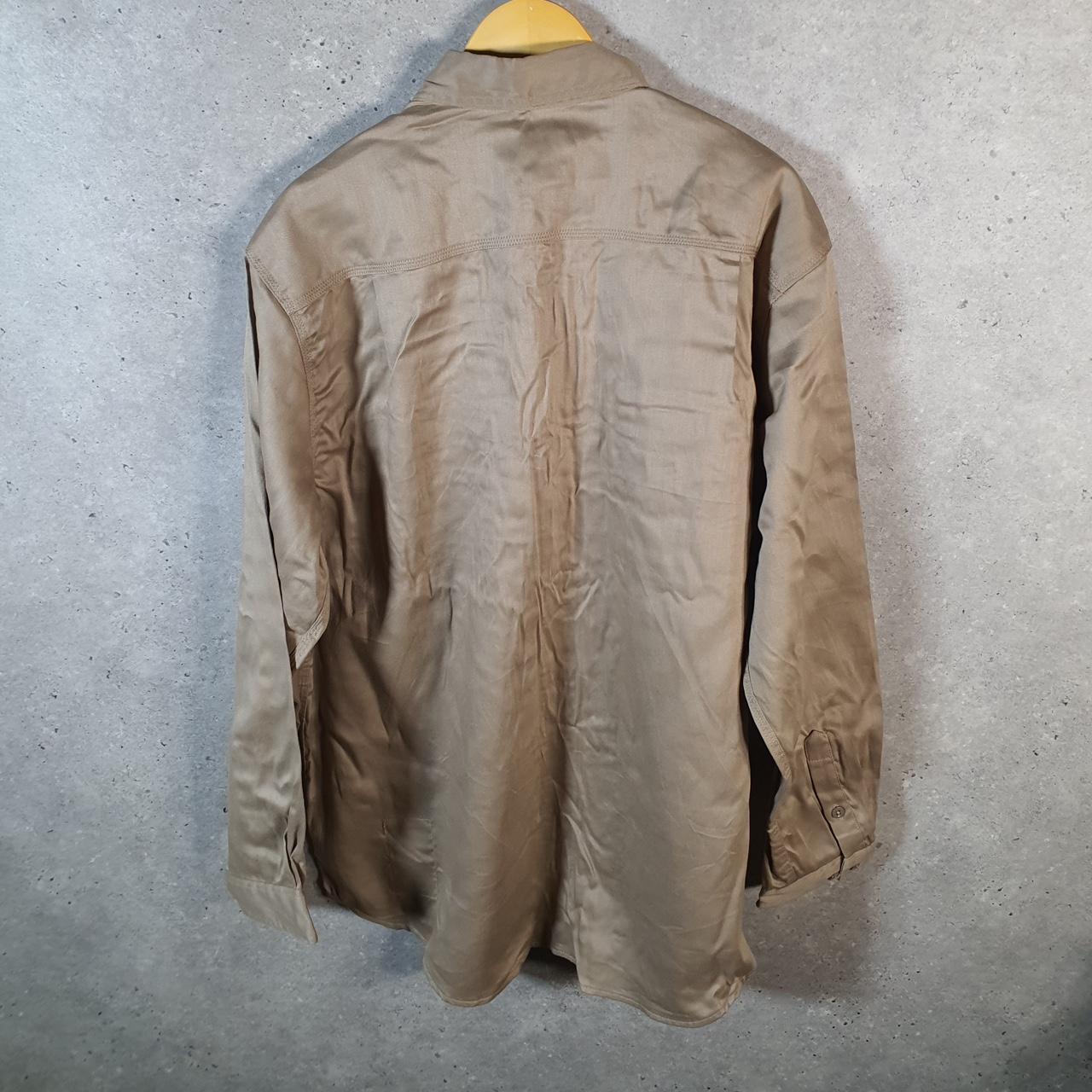 Vintage Carhartt FR Shirt Button Down Mens XL Brown Long Sleeve Utility Relaxed Fit