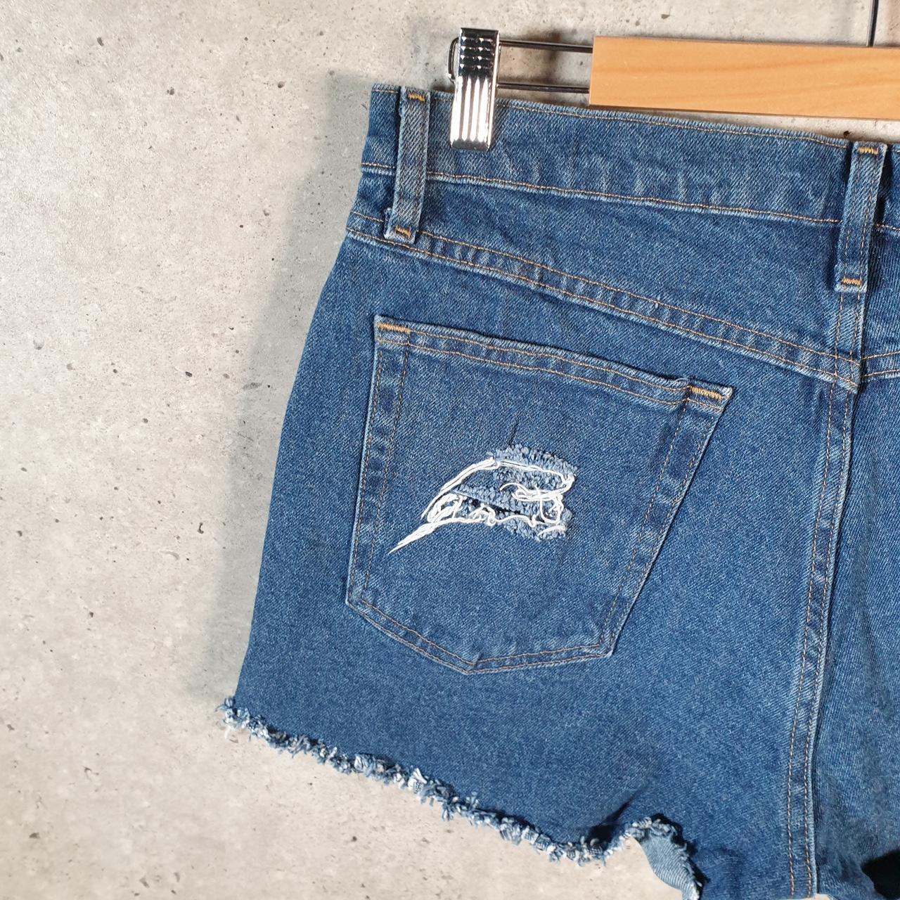 Vintage Wrangler Cut Short Baggy Shorts Jorts Cargo Womens W33 Blue Relaxed Denim