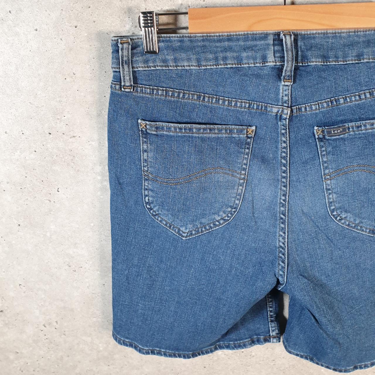 Vintage Lee Baggy Shorts Jorts Cargo Womens W32 Blue Relaxed Denim