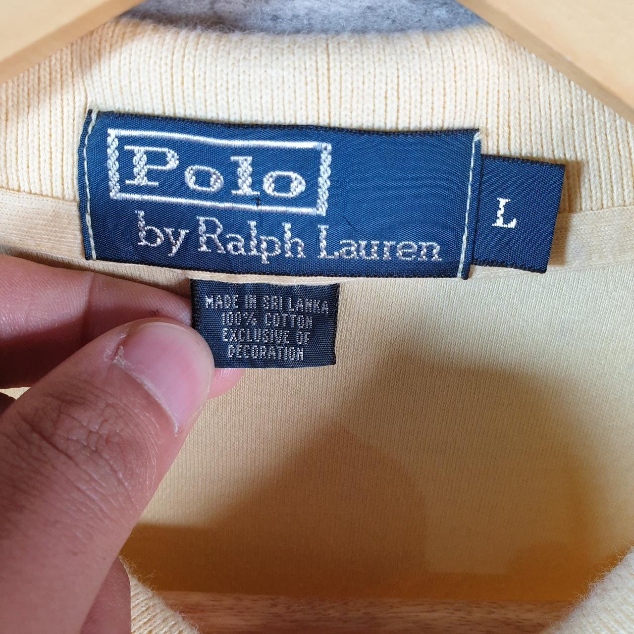 Vintage Ralph Lauren Polo Shirt Men’s Large Yellow Cotton Embroidered Pony