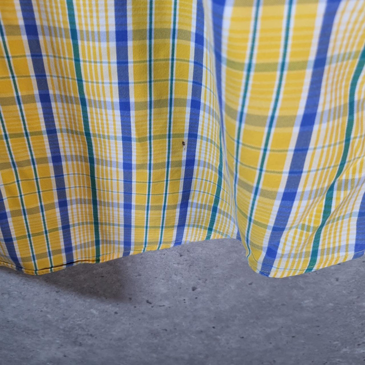 Vintage Ralph Lauren Button Down Shirt Mens Large Yellow Checkered Estate Sport