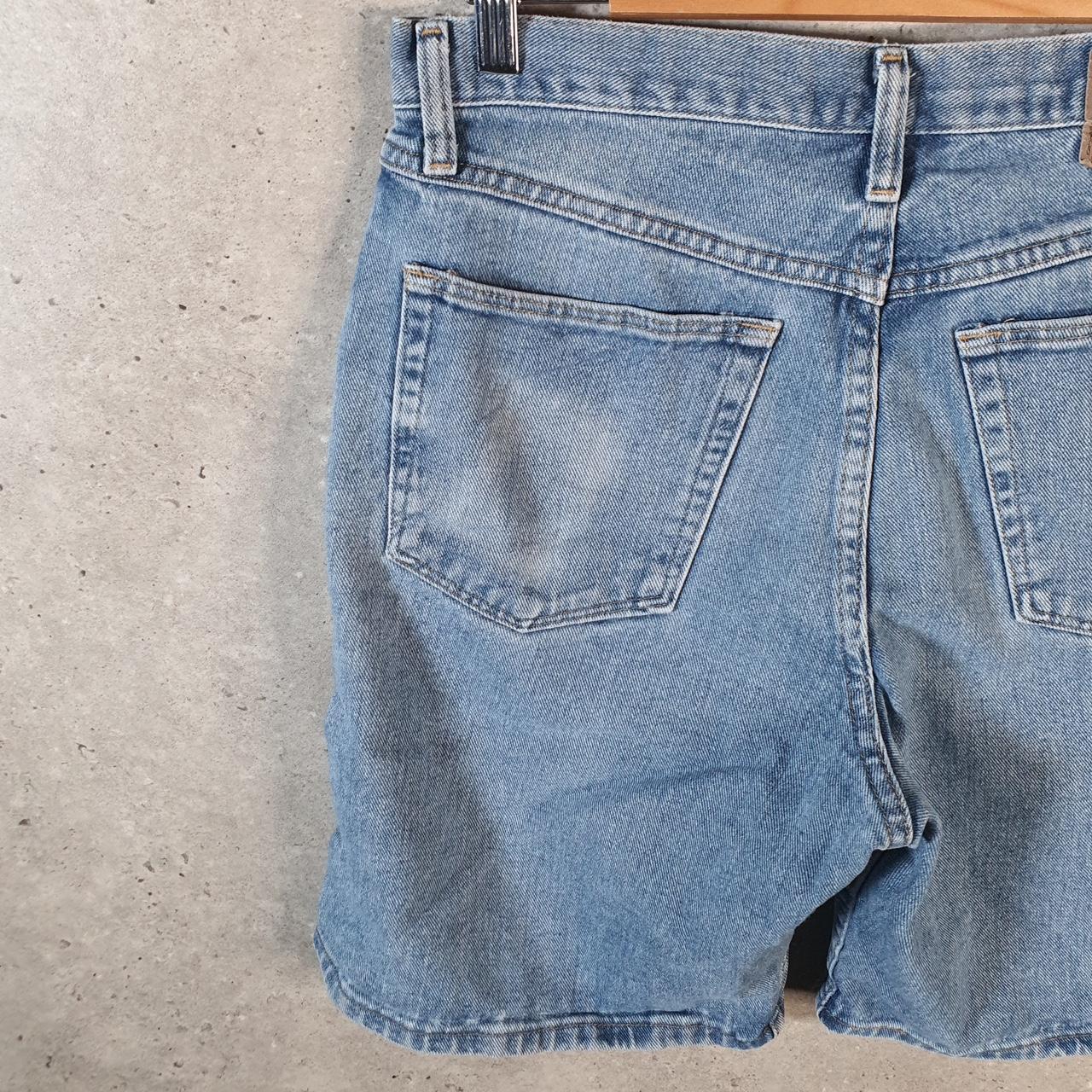 Vintage Wrangler Denim Shorts Jorts Cargo Men’s W32 Relaxed Blue Baggy Cotton