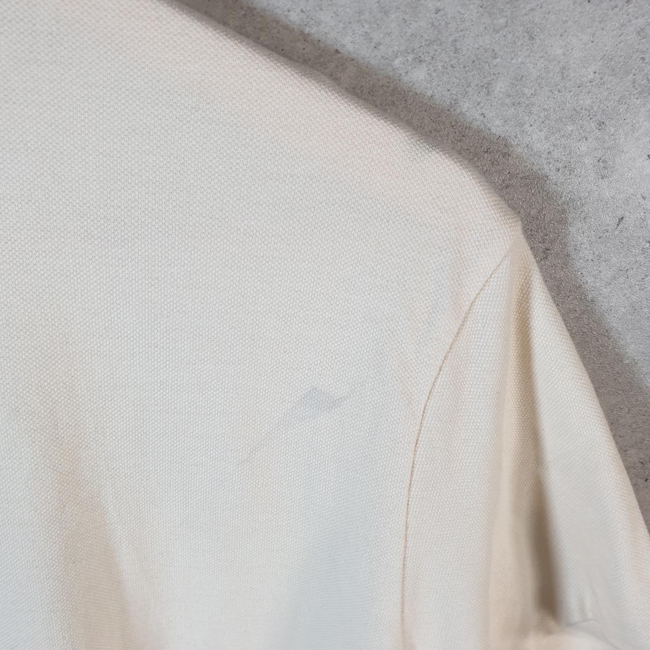 Vintage Ralph Lauren Polo Shirt Men’s Large Beige Custom Fit Crest Badges Embroidered Pony