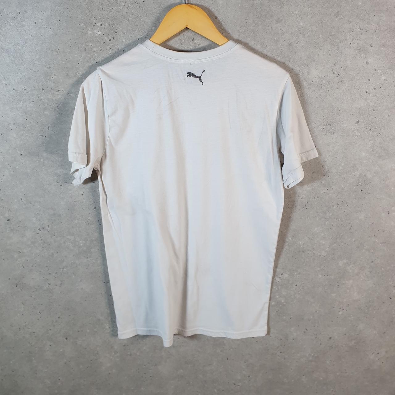 Vintage Puma Spellout T Shirt Womens XL White Sports Logo Athletic