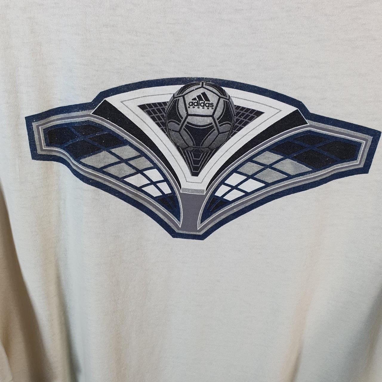 Vintage Adidas 90s Soccer Spellout T Shirt Men’s Large White Three Stripes Logo Athletic