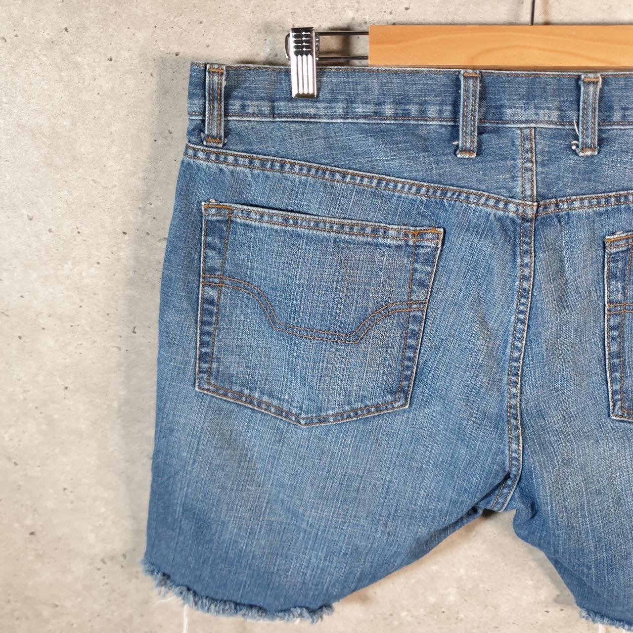 Vintage Chaps Ralph Lauren Cut Off Baggy Shorts Jorts Cargo Womens W40 Blue Relaxed Denim