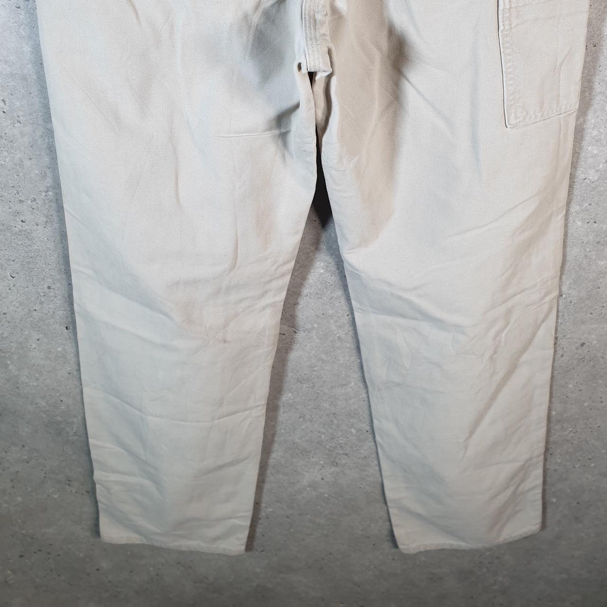 Vintage Carhartt Carpenter Trousers Mens W36 L34 Beige Dungaree Fit Workwear USA Big Fish Vintage