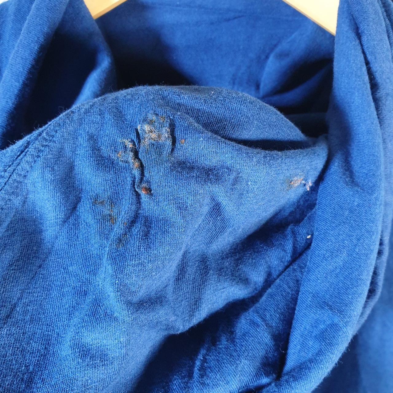 Vintage Nike Club Short Sleeve Hoodie Men’s Medium Blue Swoosh Y2K Pullover