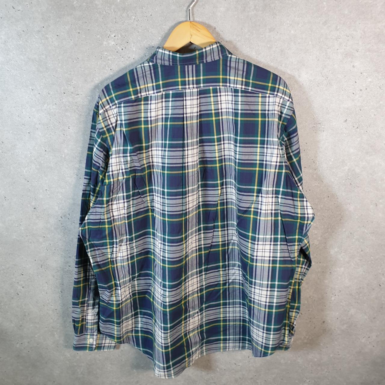 Vintage Ralph Lauren Button Down Shirt Men’s XL Green Checkered Classic Fit Cotton Pony Big Fish Vintage