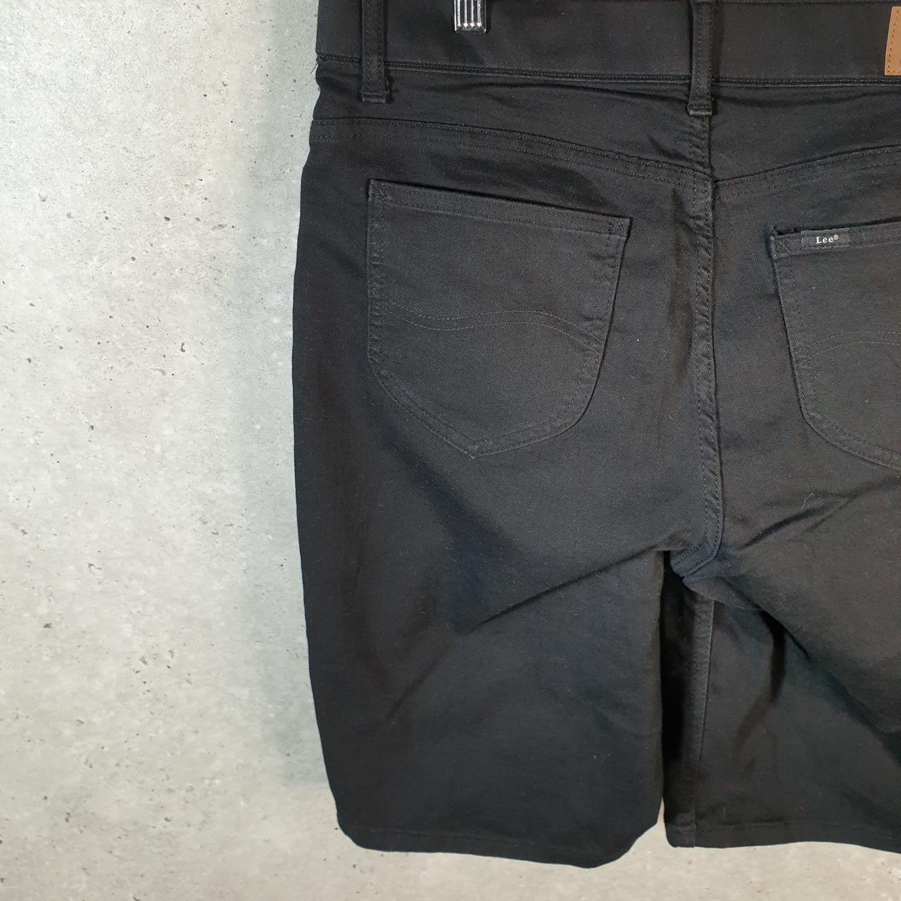 Vintage Lee Slim Shorts Jorts Cargo Womens W34 Black Relaxed Denim