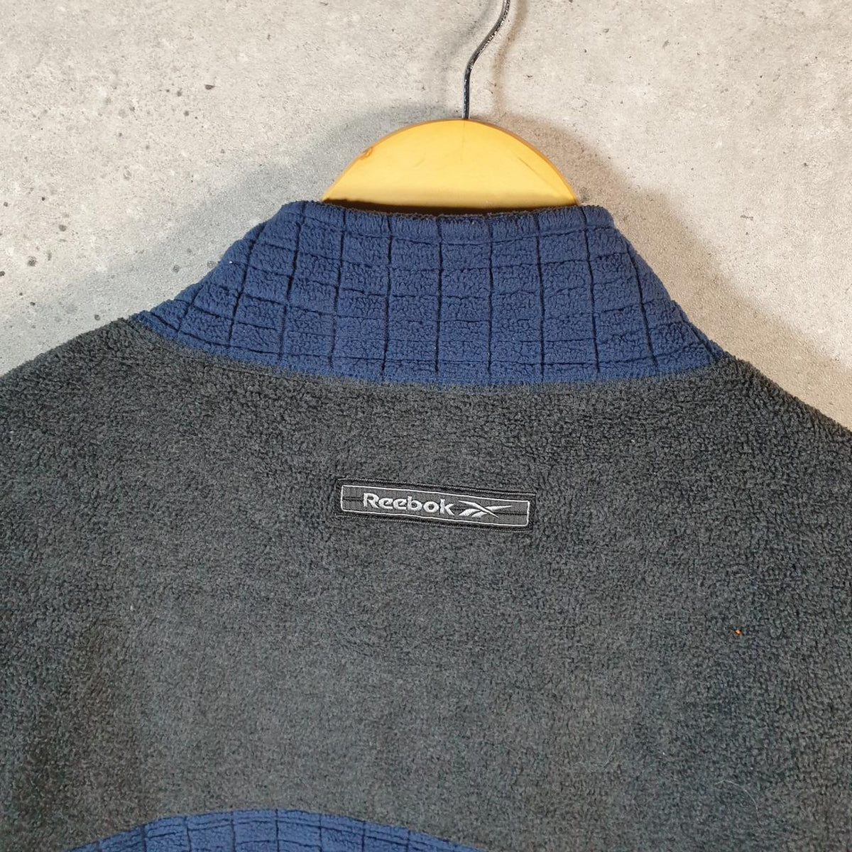 Vintage Reebok 90s 1/4 Zip Fleece Sweatshirt Pullover Mens XL Blue Embroidered Logo