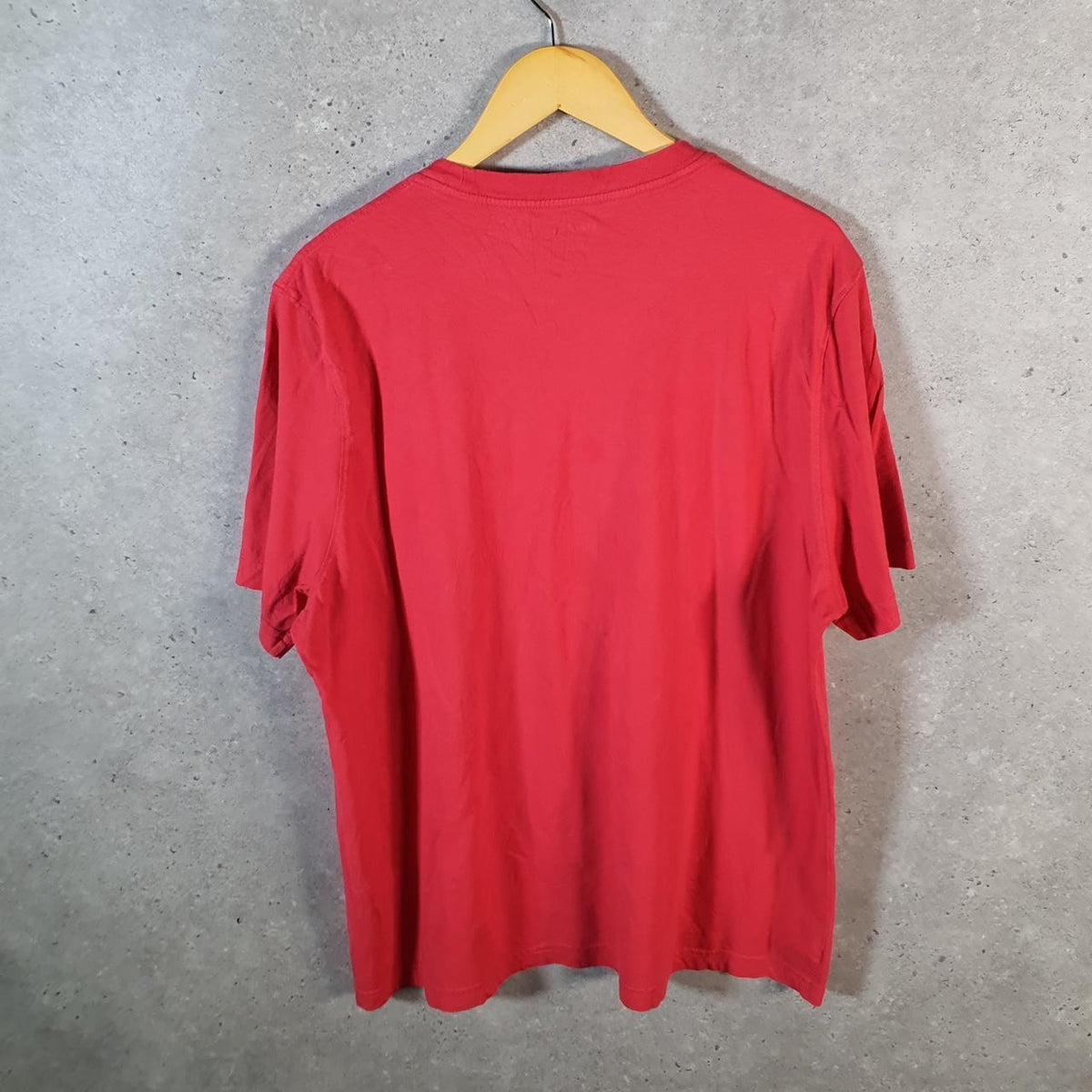 Vintage Champion Embroidered Spellout Logo T Shirt Men’s 2XL Red USA Athletic