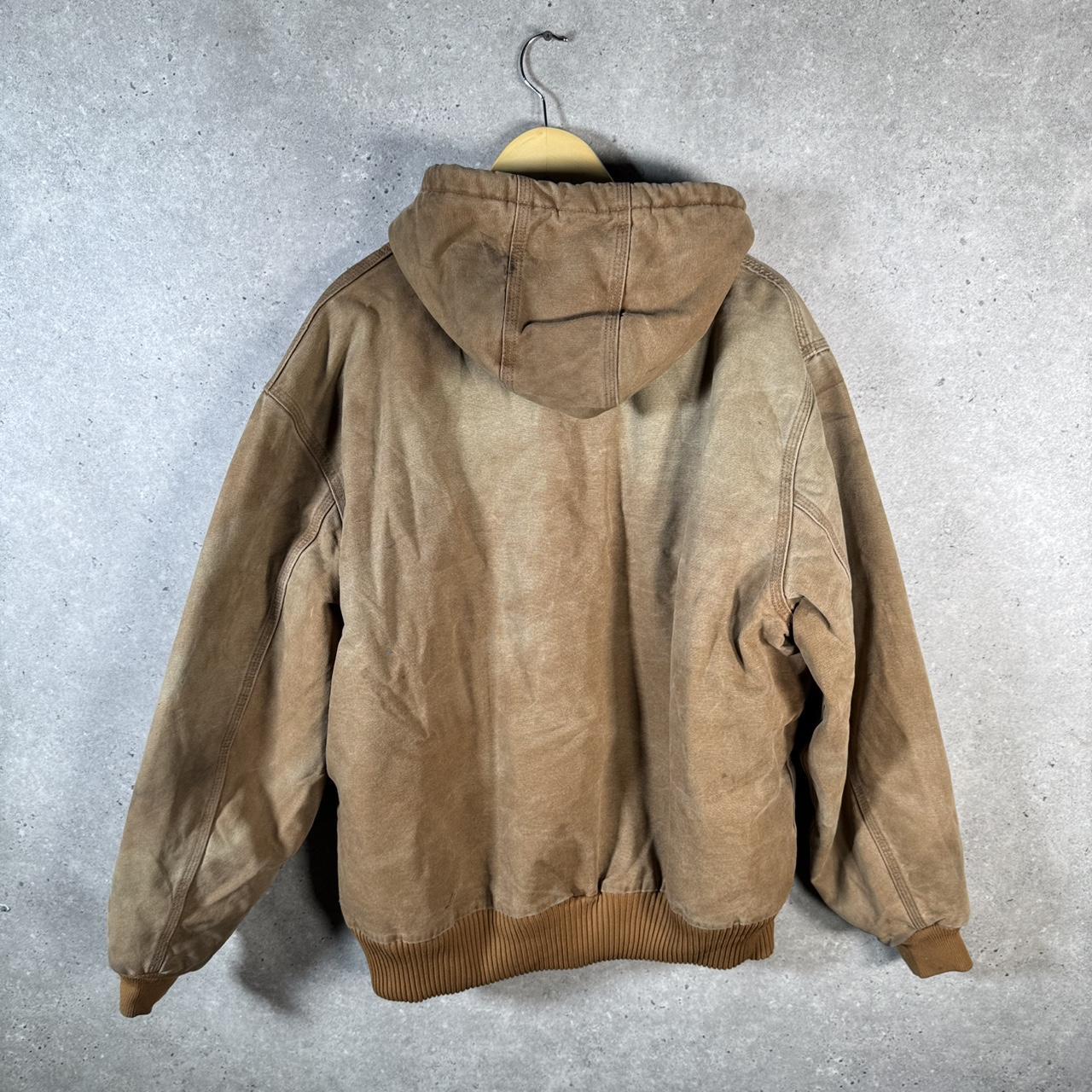 Vintage Carhartt Active Hooded Jacket Men’s XL Tan Brown Workwear Canvas USA