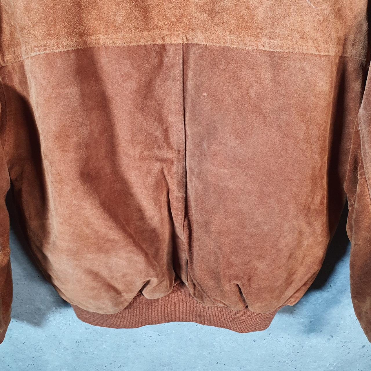 Vintage Leather Suede Jacket Mens Small Small Brown Hunting Utility USA Coat Big Fish Vintage
