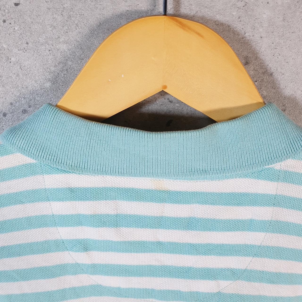 Vintage Chaps Ralph Lauren USA Shirt Men’s XL Blue Striped Blue Cotton Custom Fit