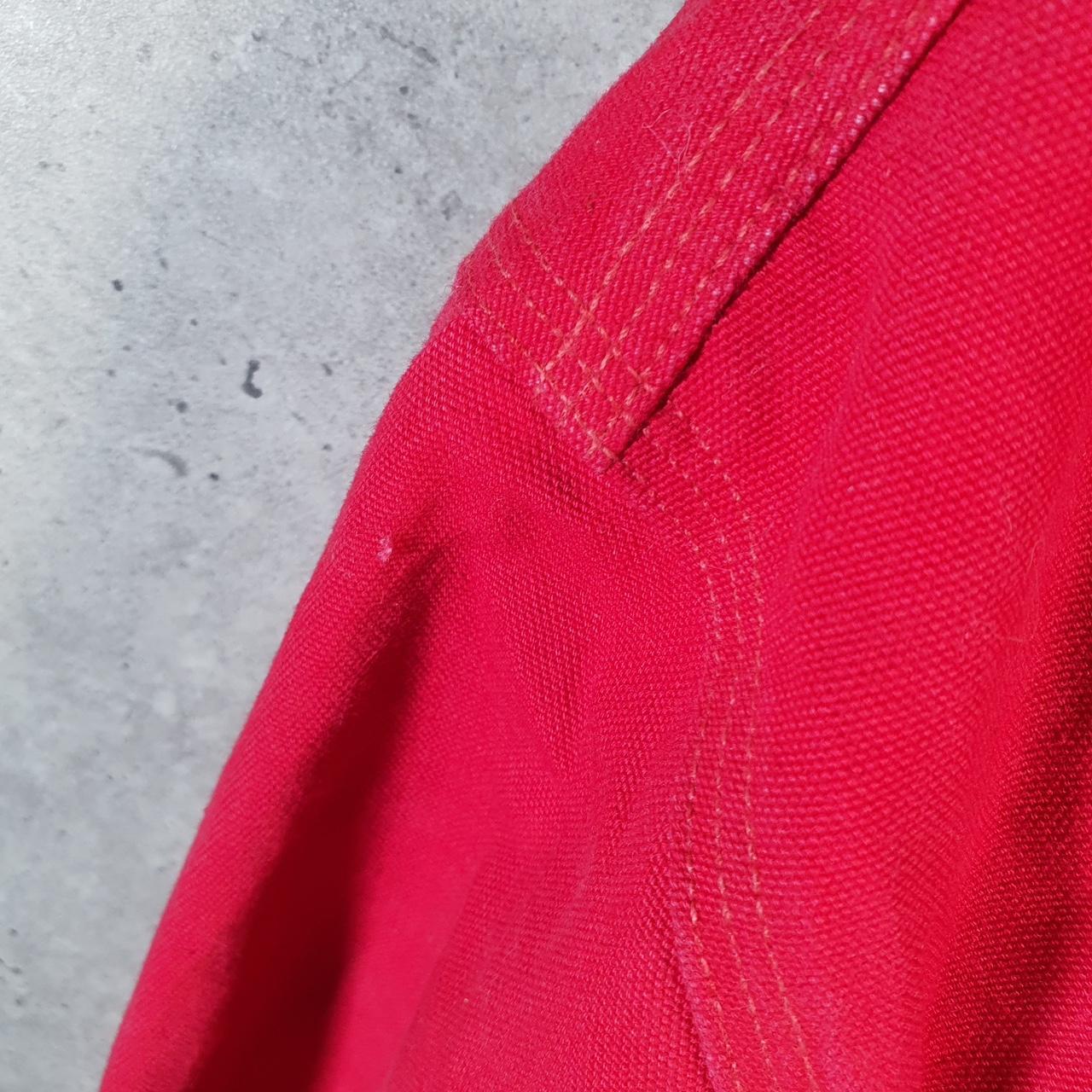 Vintage Carhartt 90s Active Hooded Jacket Men’s XL Red Workwear J03RED Canvas USA Big Fish Vintage