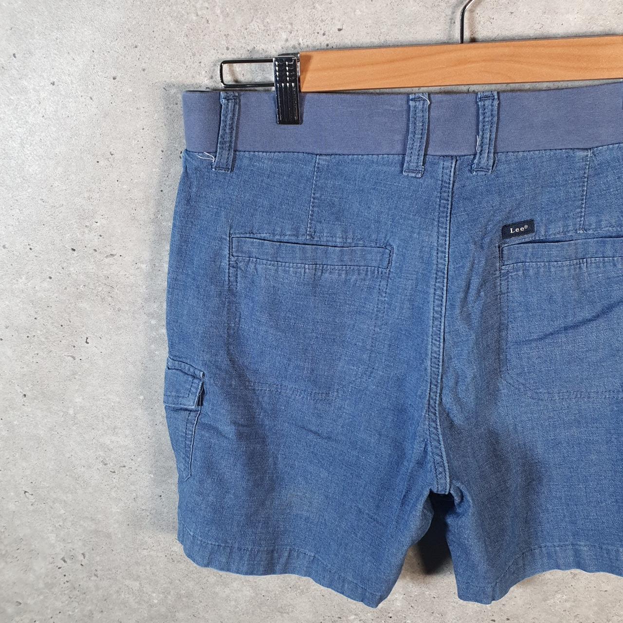 Vintage Lee Baggy Shorts Jorts Cargo Womens W30 Blue Relaxed Cargo