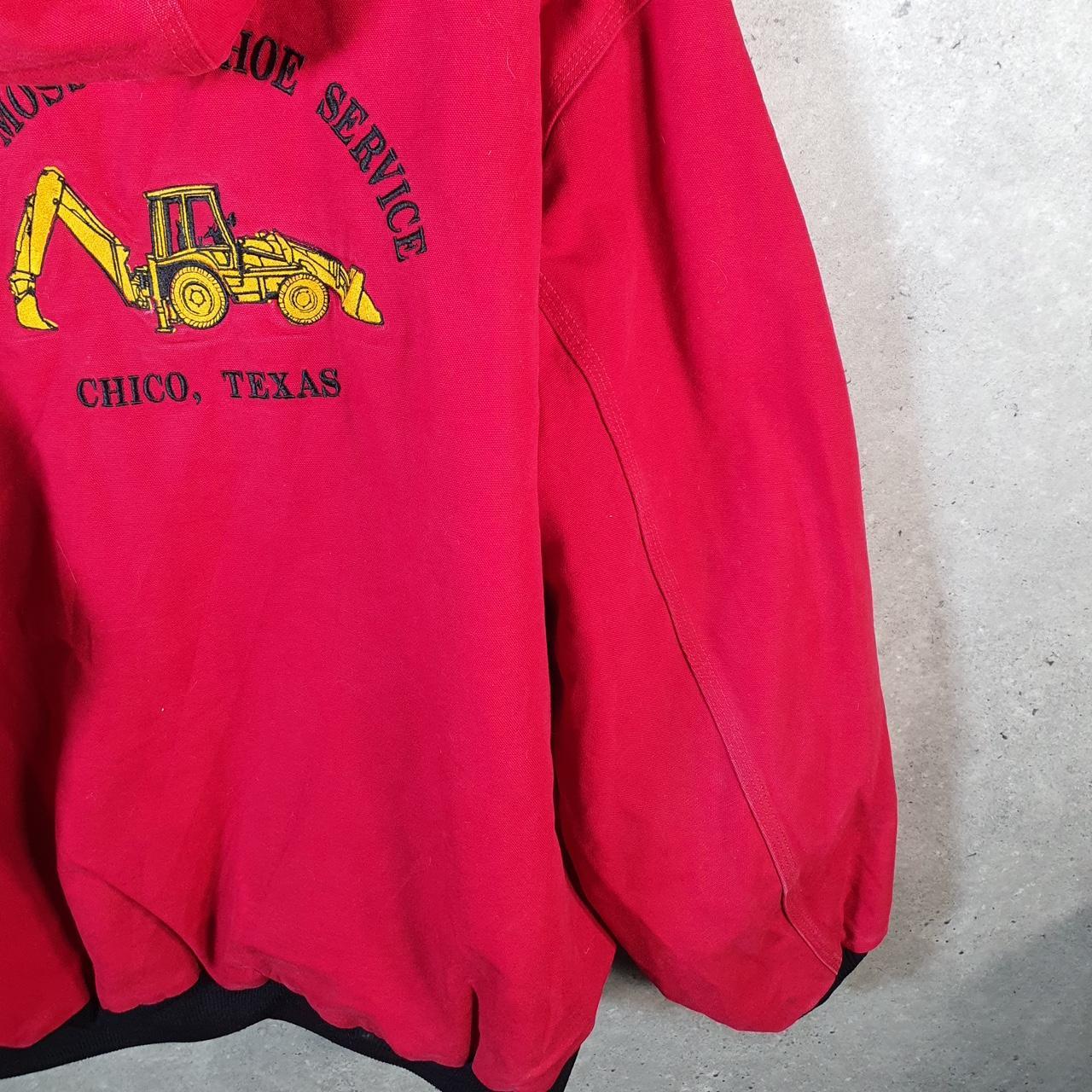 Vintage Carhartt 90s Active Hooded Jacket Men’s 3XL Red Workwear J131 RED Canvas USA Big Fish Vintage