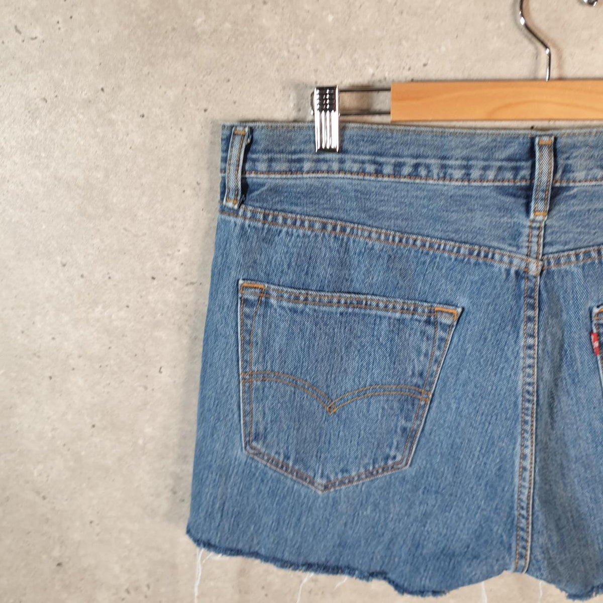 Vintage Levi’s 501 Cut Off Baggy Shorts Jorts Cargo Womens W36 Blue Relaxed Denim